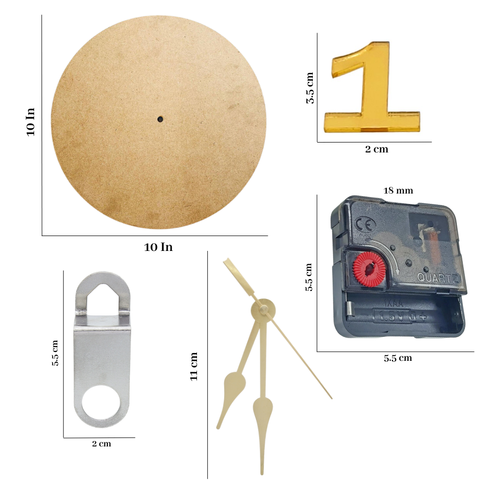 MDF Clock Set, Resin Clock Making Kit