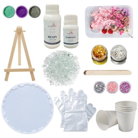 32 Pcs Resin Art Kit, Resin Coaster Making Kit, Resin Agate Kit