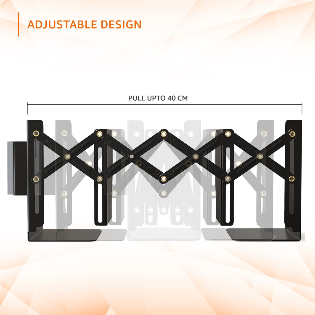 Expandable Metal Bookshelf with Pen Stand