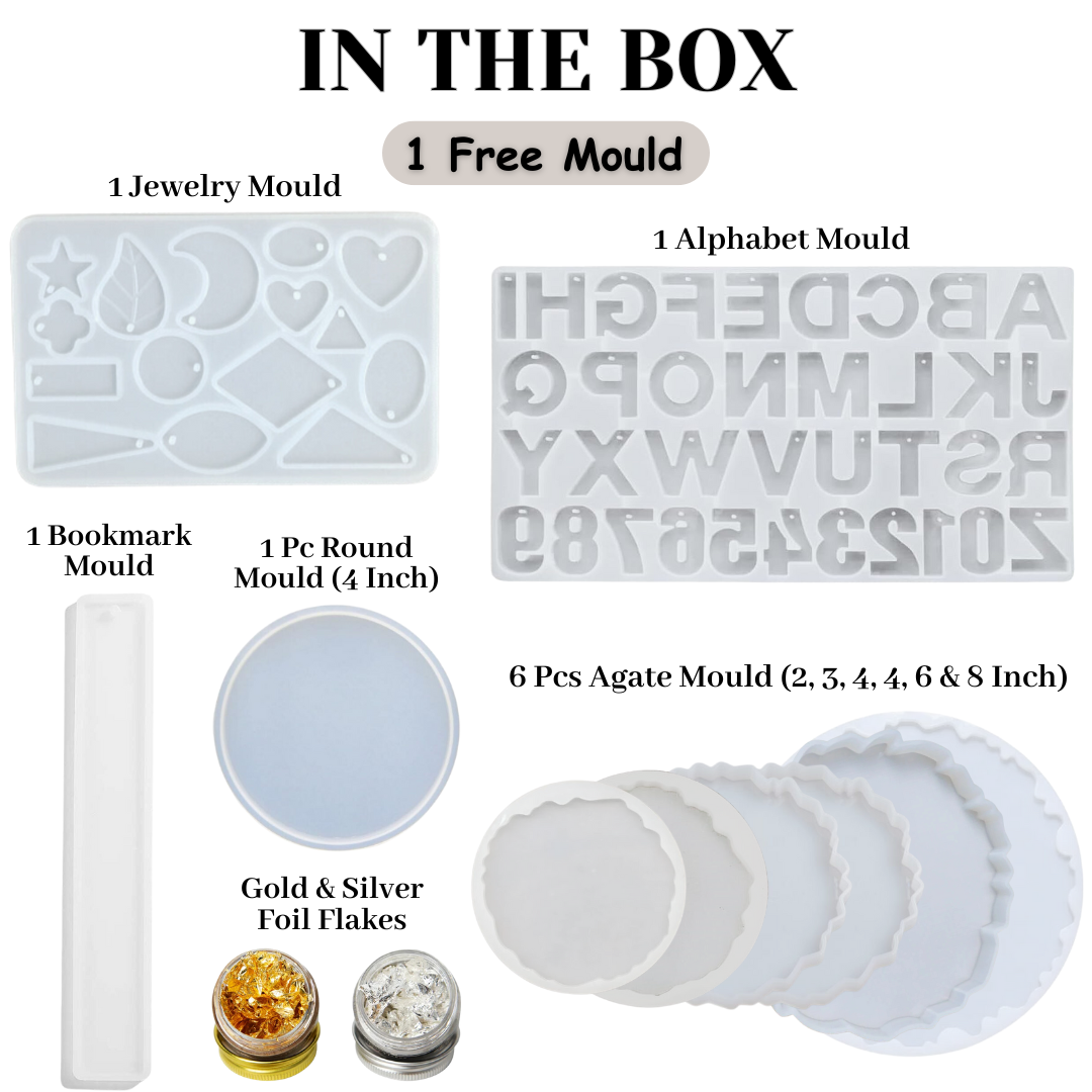 Epoxy Resin Art Moulds Kit, Silicone Molds Set, 13 Pcs