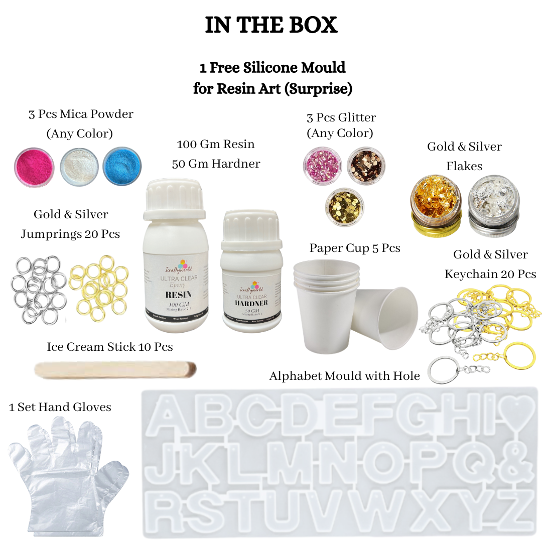 68 Pcs Resin Art Kit, Resin Keychain Kit, Pendant Making Kit