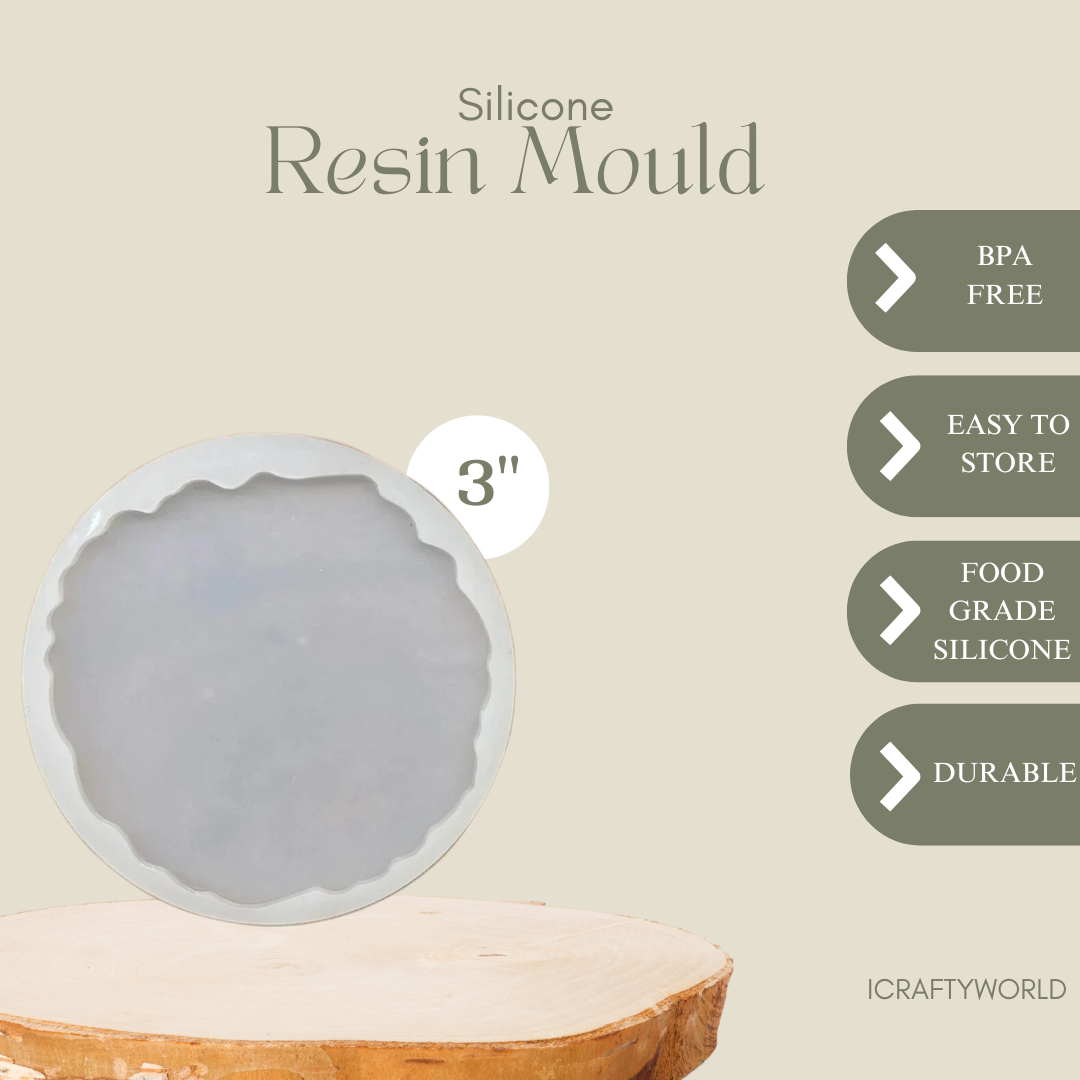 3 Inch Silicone Agate Round Coaster Mould
