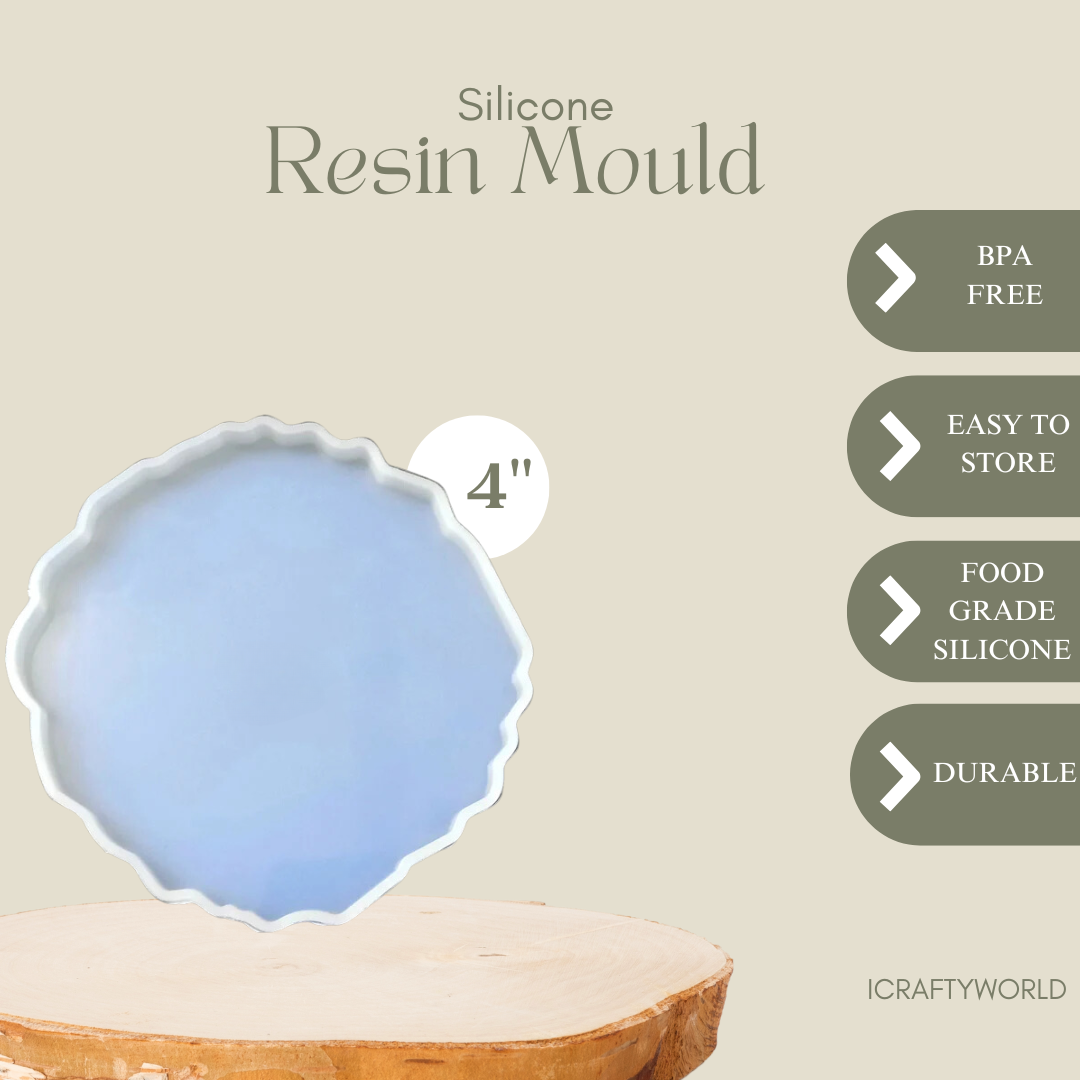 4 Inch Silicone Agate Round Coaster Mould
