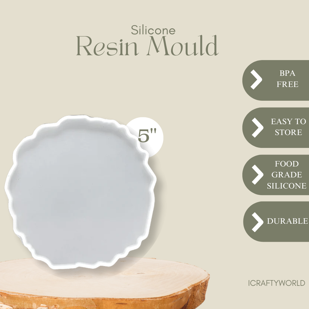 5 Inch Silicone Agate Round Coaster Mould