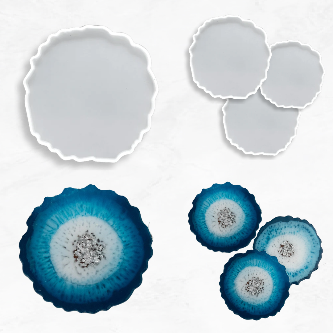 5 Inch Silicone Agate Round Coaster Mould