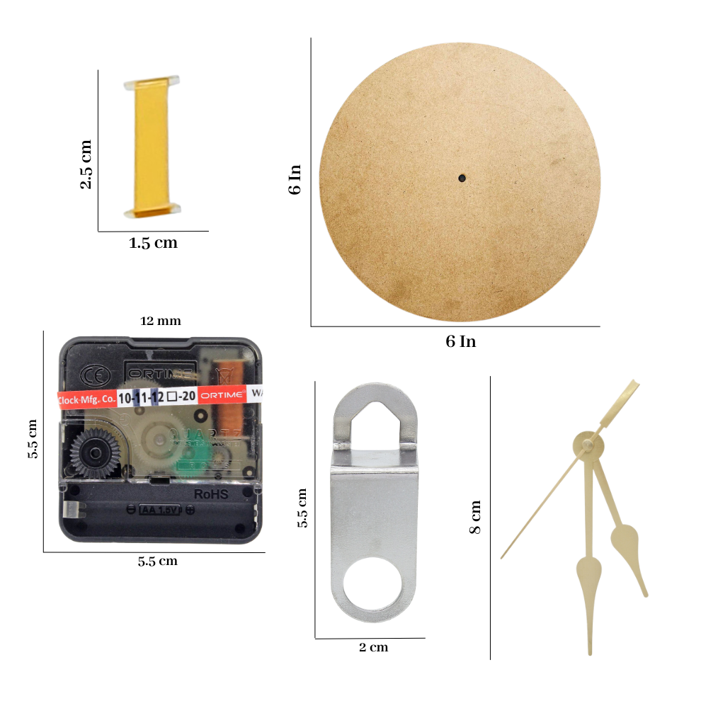 MDF Clock Set, Resin Clock Making Kit