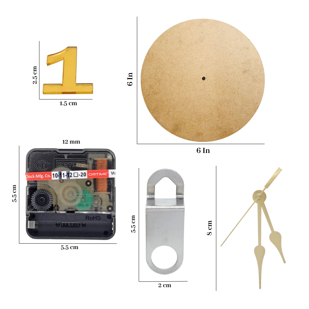 MDF Clock Set, Resin Clock Making Kit