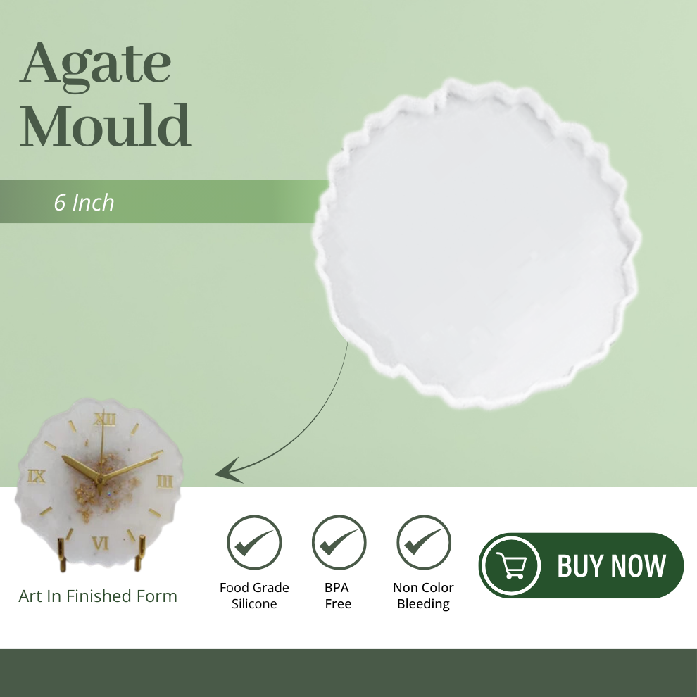 6 Inch Silicone Agate Round Coaster Mould
