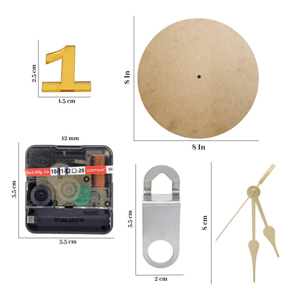 MDF Clock Set, Resin Clock Making Kit