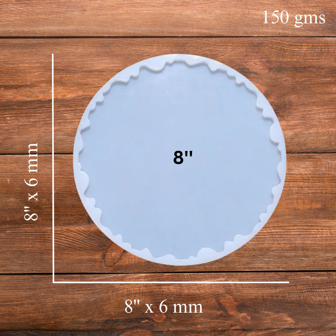8 Inch Silicone Agate Round Coaster Mould