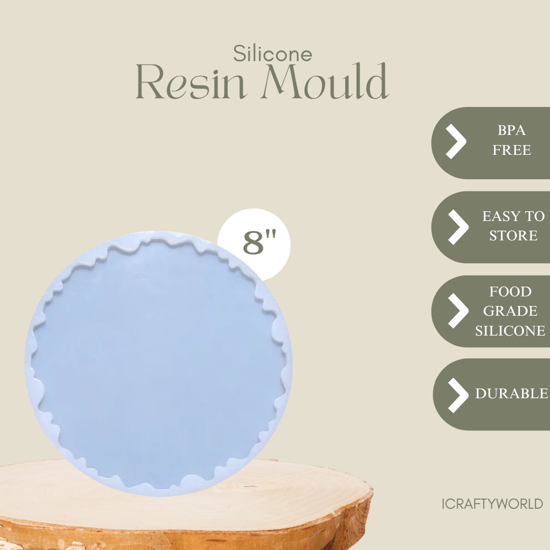 8 Inch Silicone Agate Round Coaster Mould