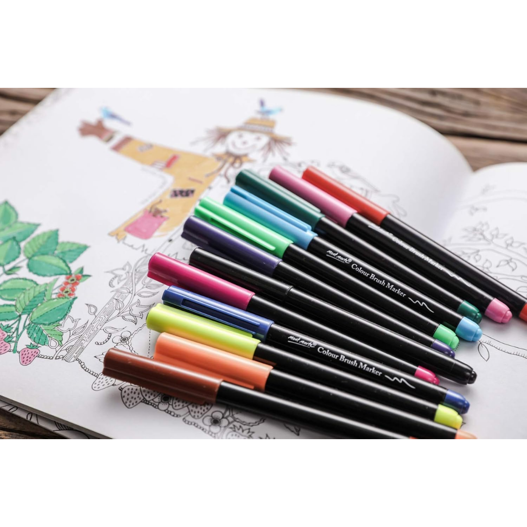 12 Pc Coloring Brush Marker