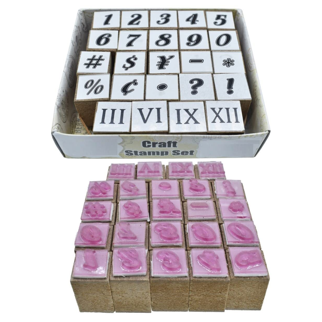 Alphabet & Numbers Rubber Stamp