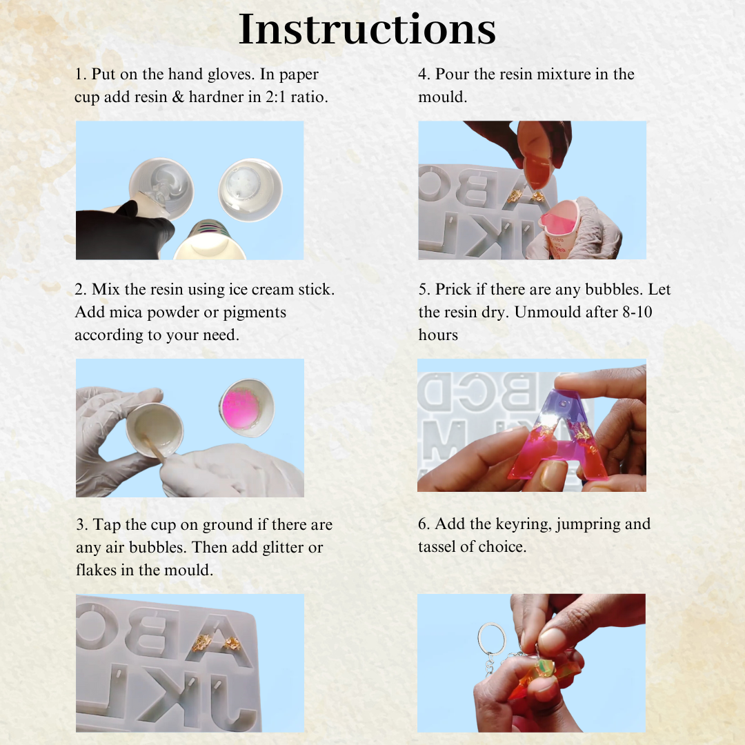 68 Pcs Resin Art Kit, Resin Keychain Kit, Pendant Making Kit