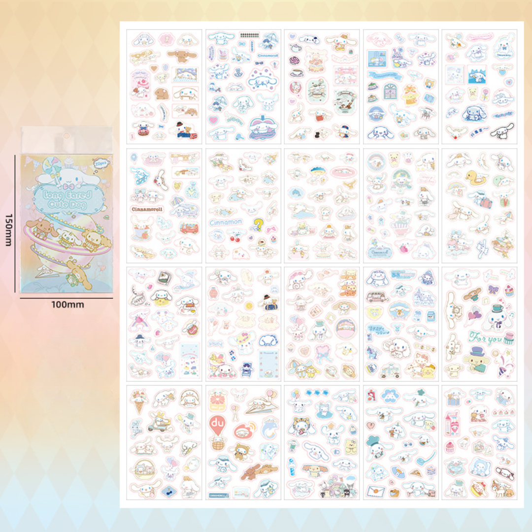 Sanrio Stickers Book 20 Sheets Cute Cartoon Pet Stickers Set