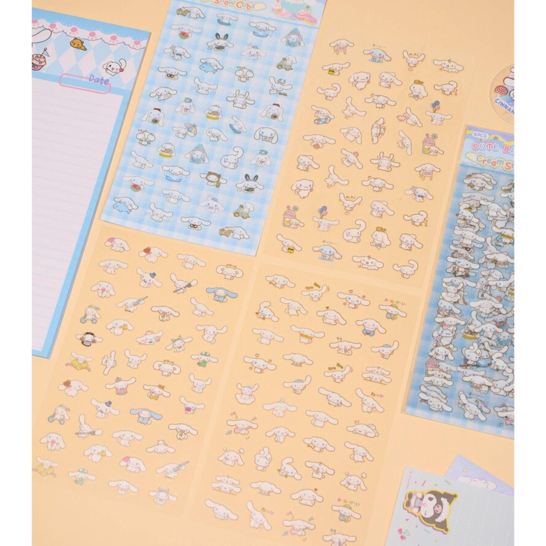 4 Sheets Sanrio Cartoon Stickers Set