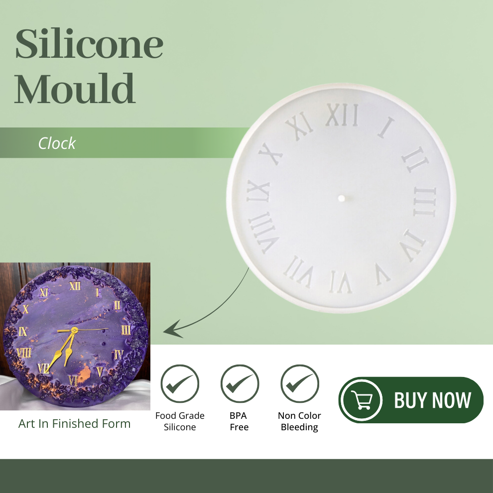 Transparent Silicone Clock Mould, 12 Inch