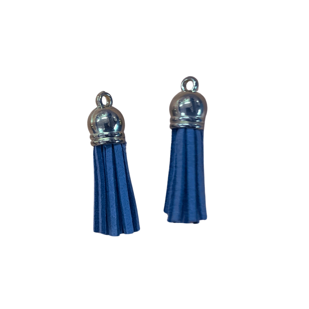 Dark Blue Leather Tassel with Gold Cap (20 Pcs)