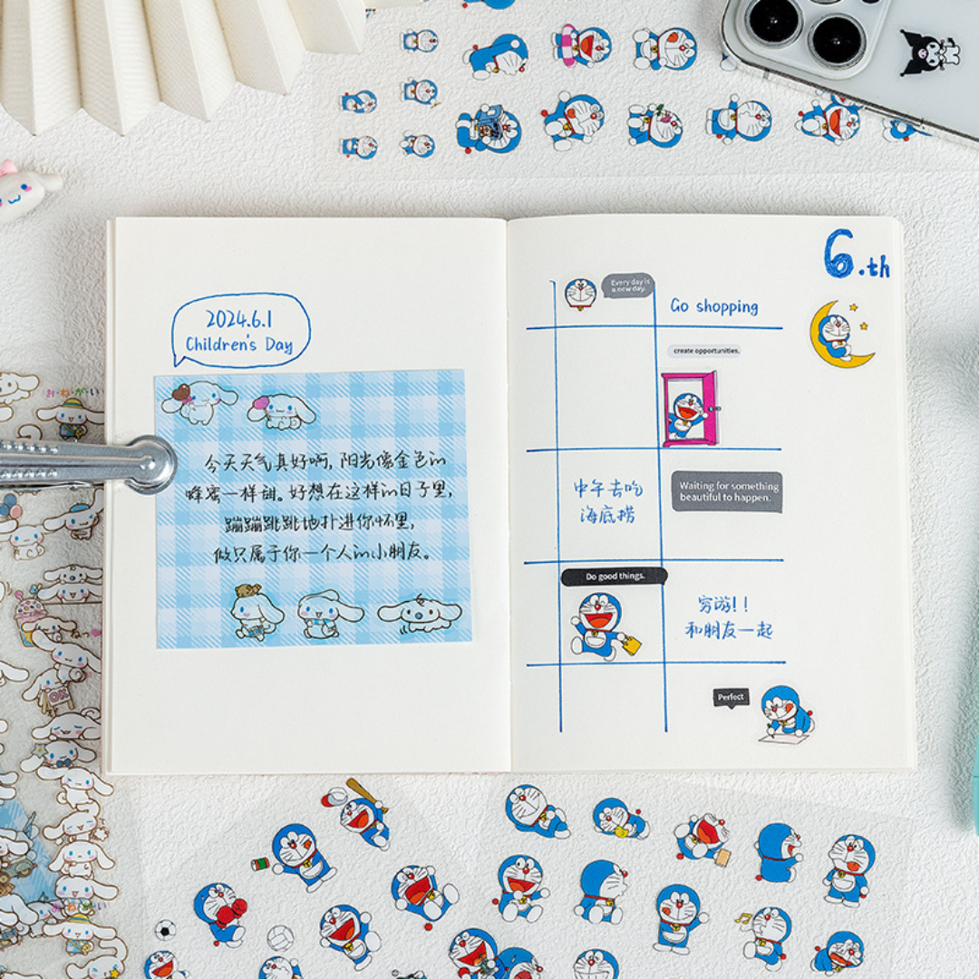 4 Sheets Sanrio Cartoon Stickers Set