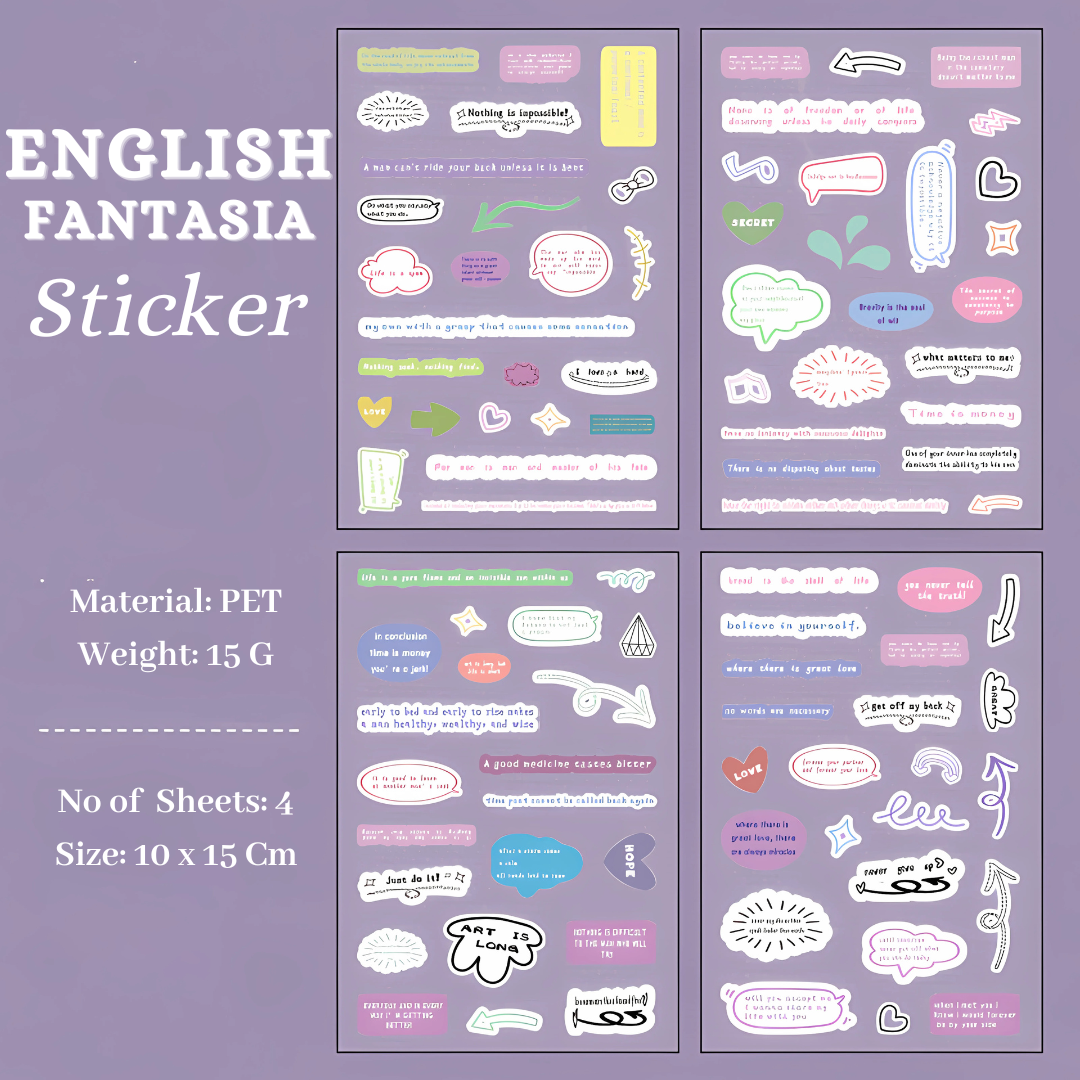 Word, Quotes Sticker 4 Sheet