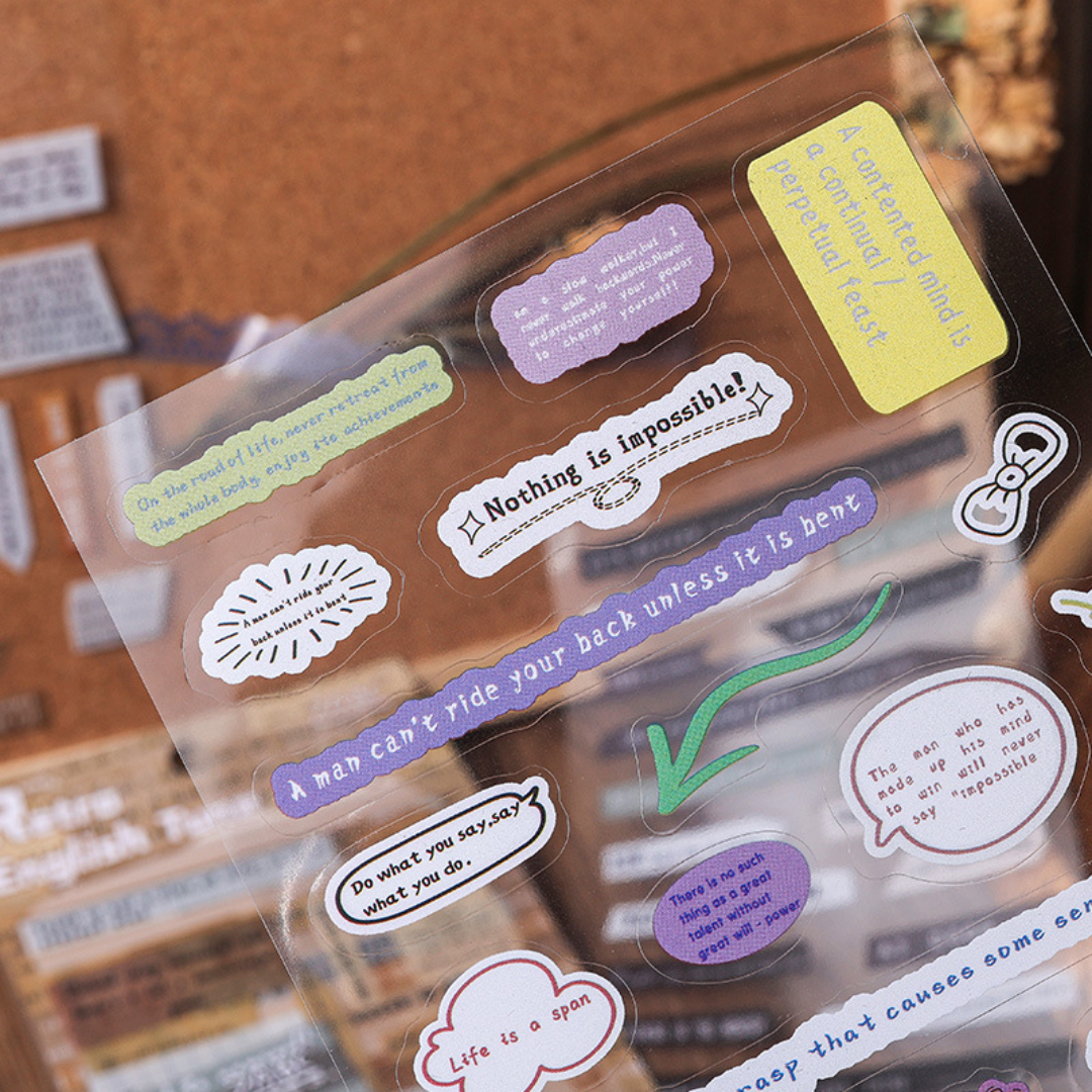 Word, Quotes Sticker 4 Sheet