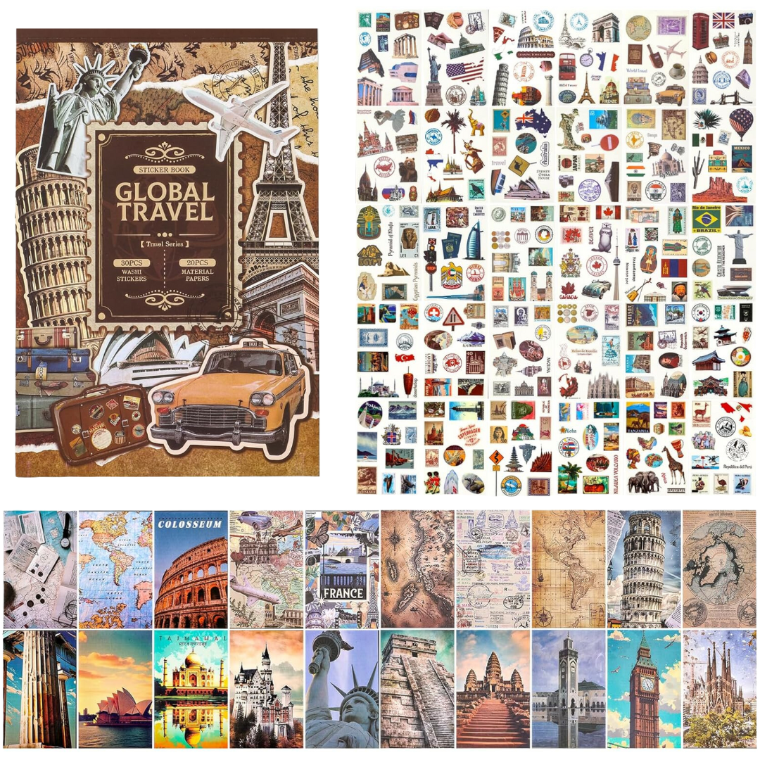 Journal Stickers Scrapbook Paper Kit