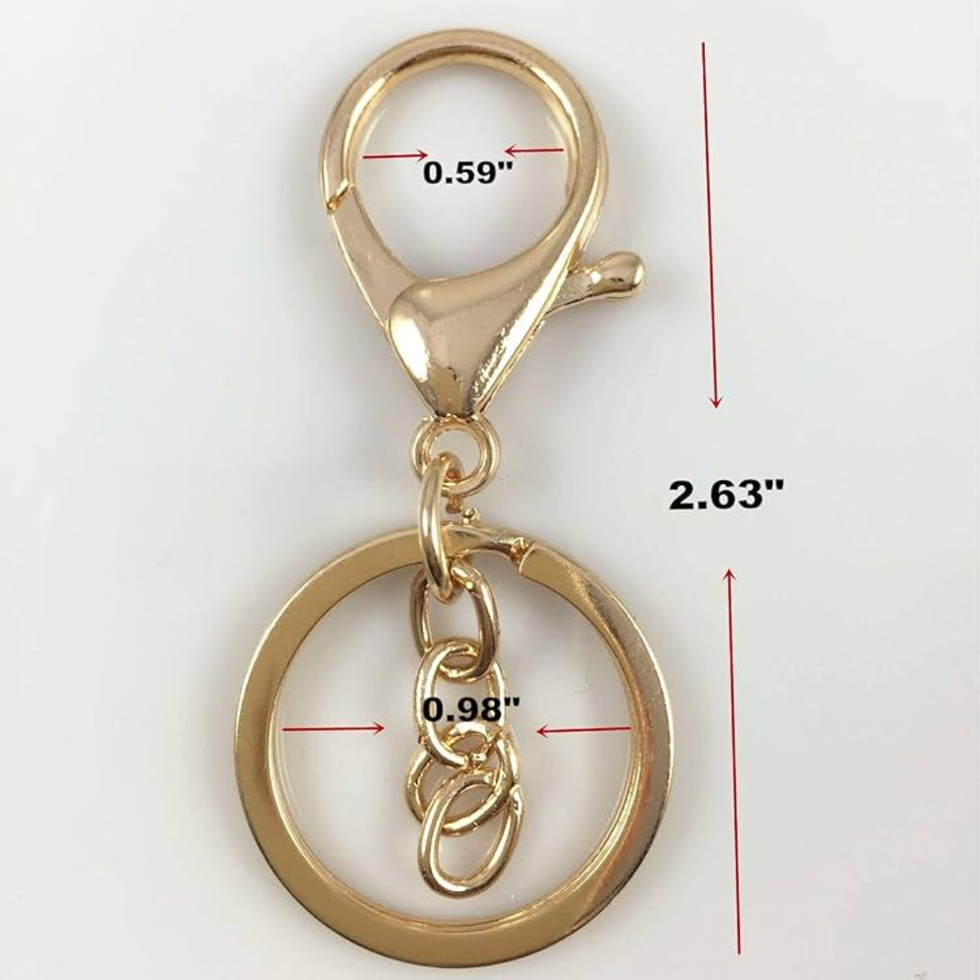 12 Pc Keychain Ring with Lobster Claw Clasp