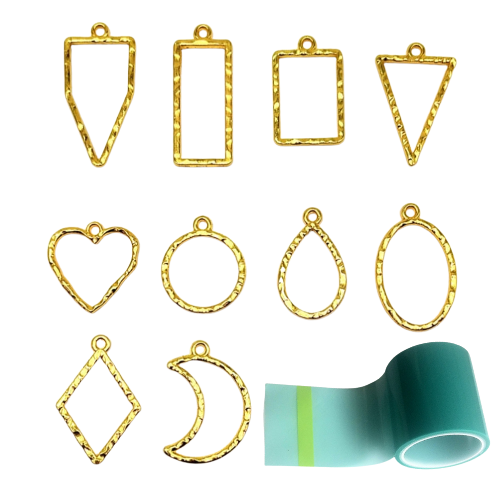 Designer Bezel with Uv Tape (10 Pcs, Gold)