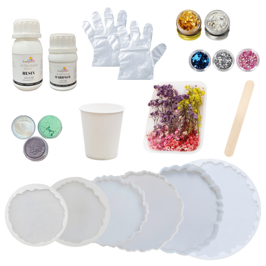 26 Pcs Epoxy Resin Art Kit, Resin Coaster Making Kit