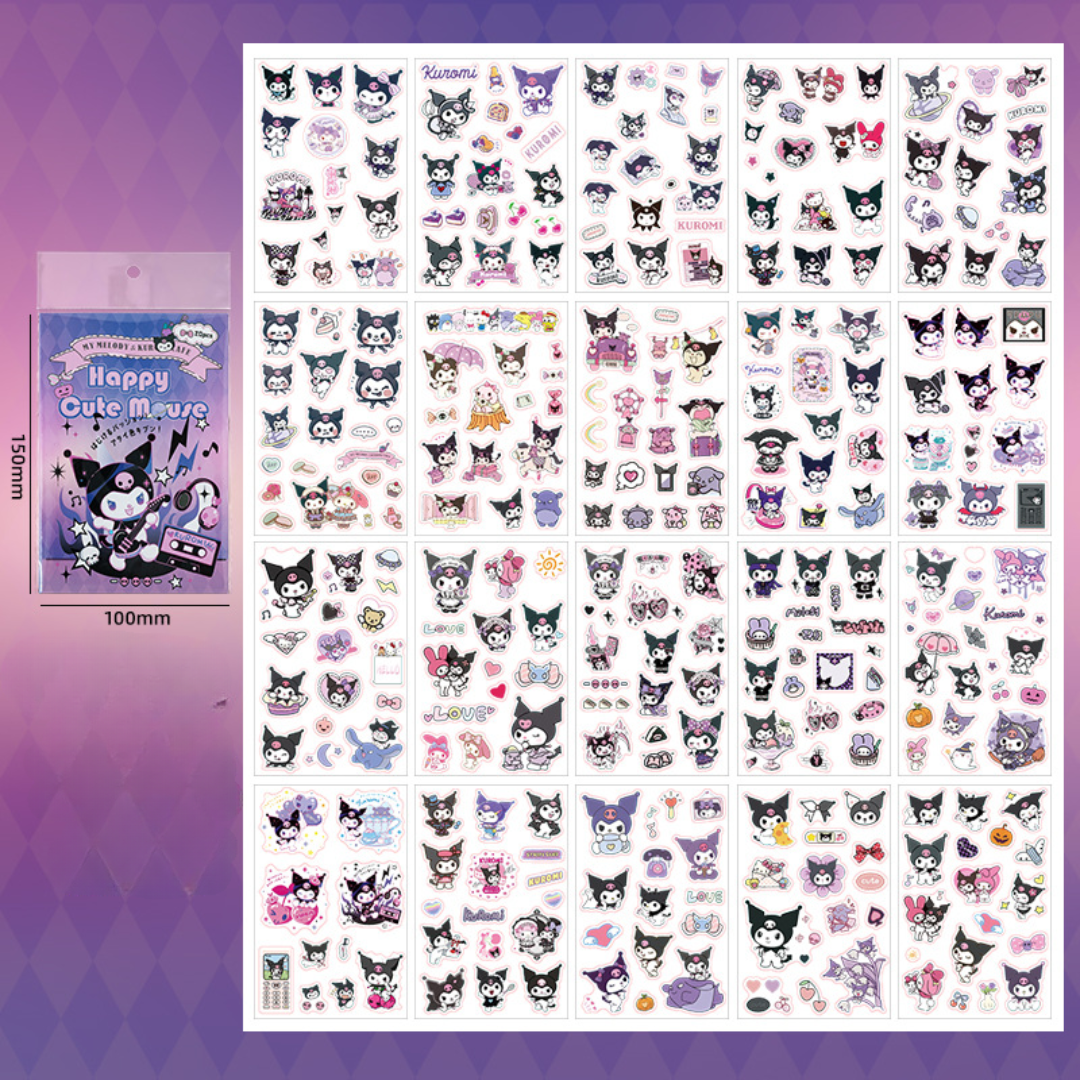 Sanrio Stickers Book 20 Sheets Cute Cartoon Pet Stickers Set