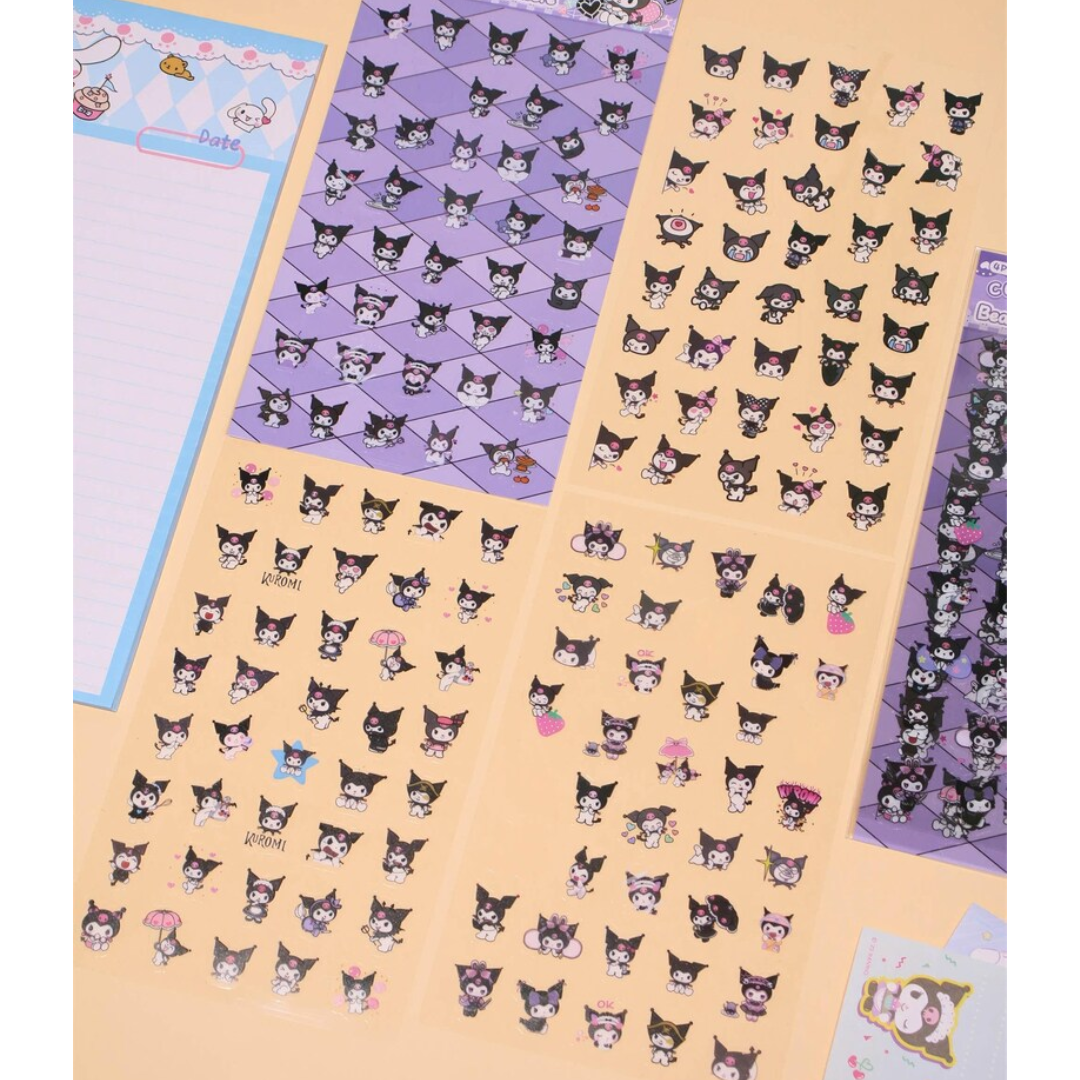 4 Sheets Sanrio Cartoon Stickers Set