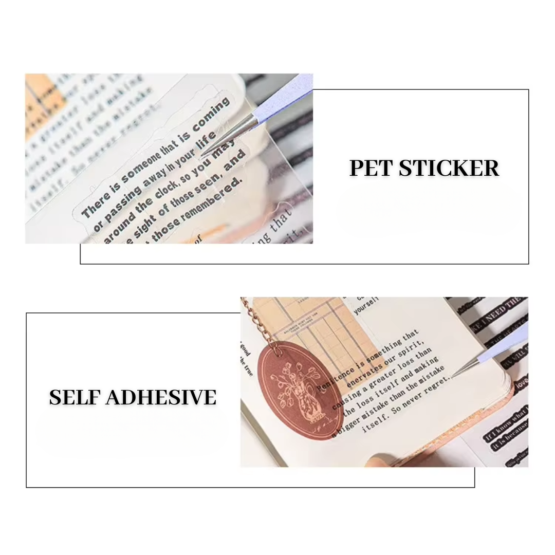 Motivational Quotes Journal Sticker, 6 Sheets
