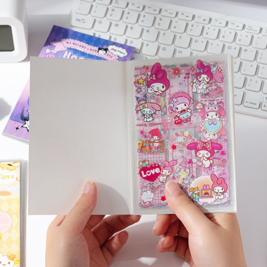 Sanrio Stickers Book 20 Sheets Cute Cartoon Pet Stickers Set