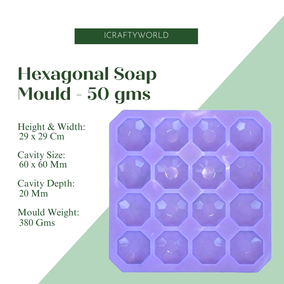Diamond Shaped Silicone Soap Mould with 16 Cavities, 50 GMS