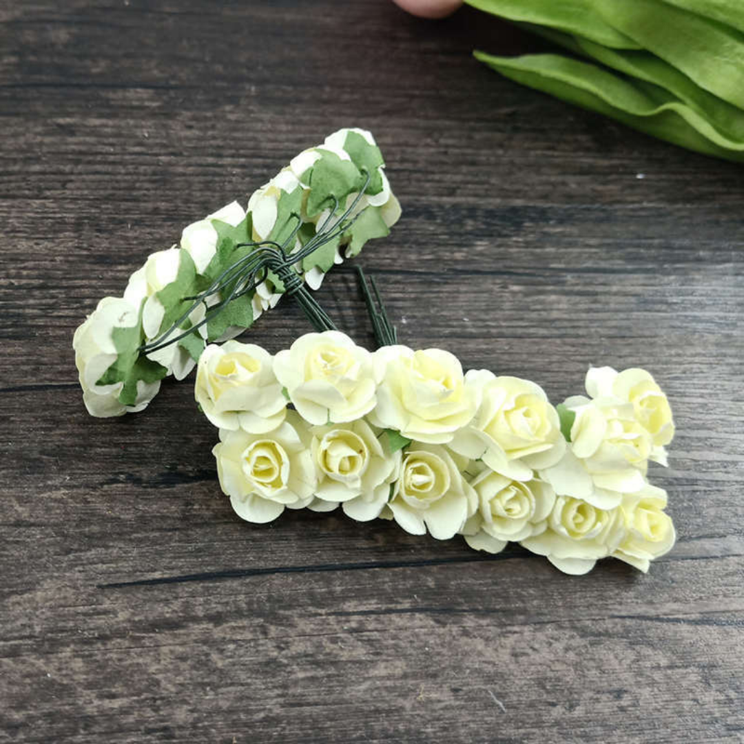 Artificial Rose Paper Flower - Off White