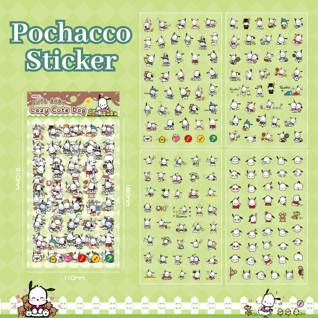 4 Sheets Sanrio Cartoon Stickers Set