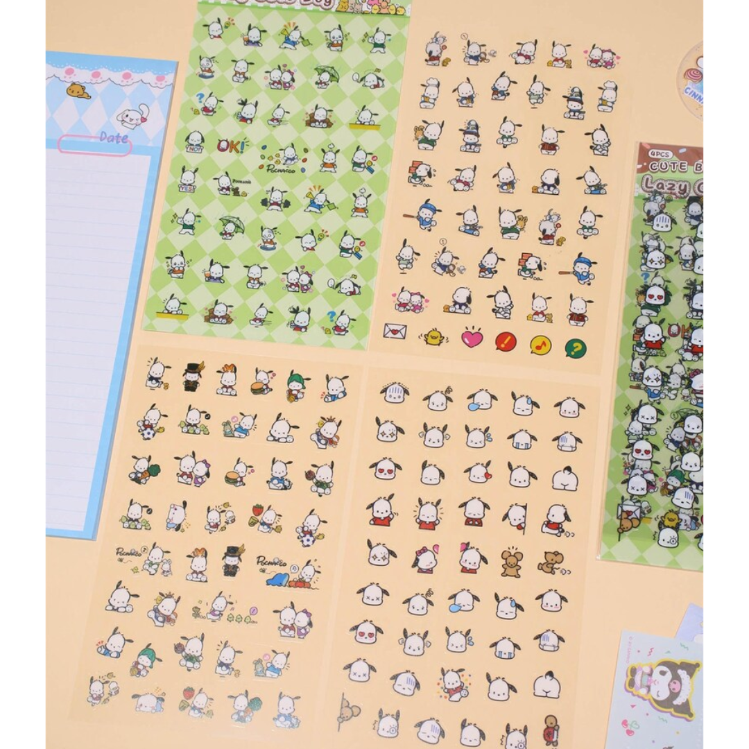 4 Sheets Sanrio Cartoon Stickers Set