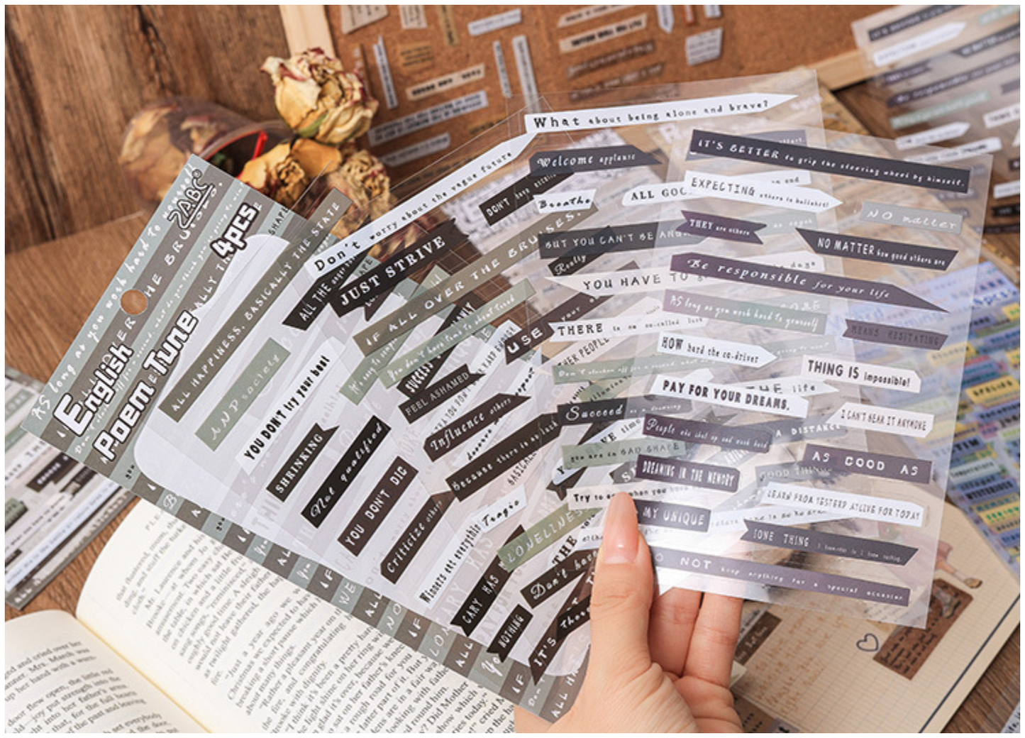 Word, Quotes Sticker 4 Sheet