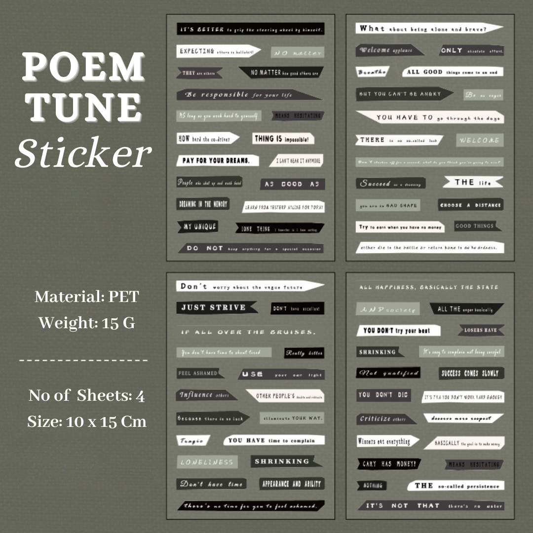 Word, Quotes Sticker 4 Sheet