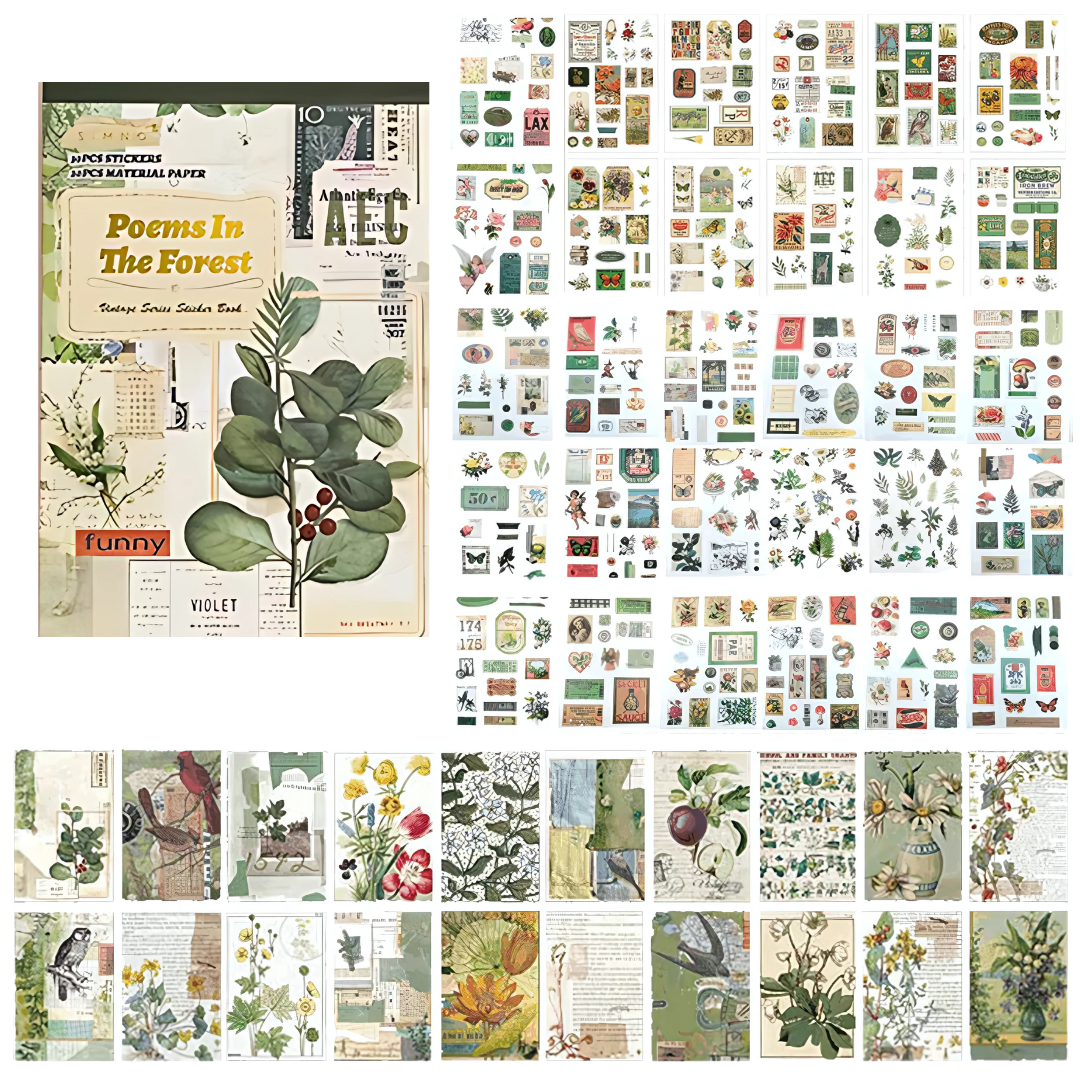 Journal Stickers Scrapbook Paper Kit