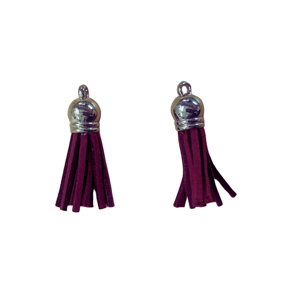 Purple Leather Tassel with Gold Cap (20 Pcs)