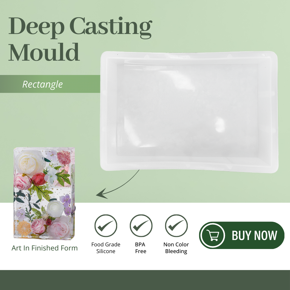 Deep Casting Resin Art Kit Rectangle Shape Mould 8 inch