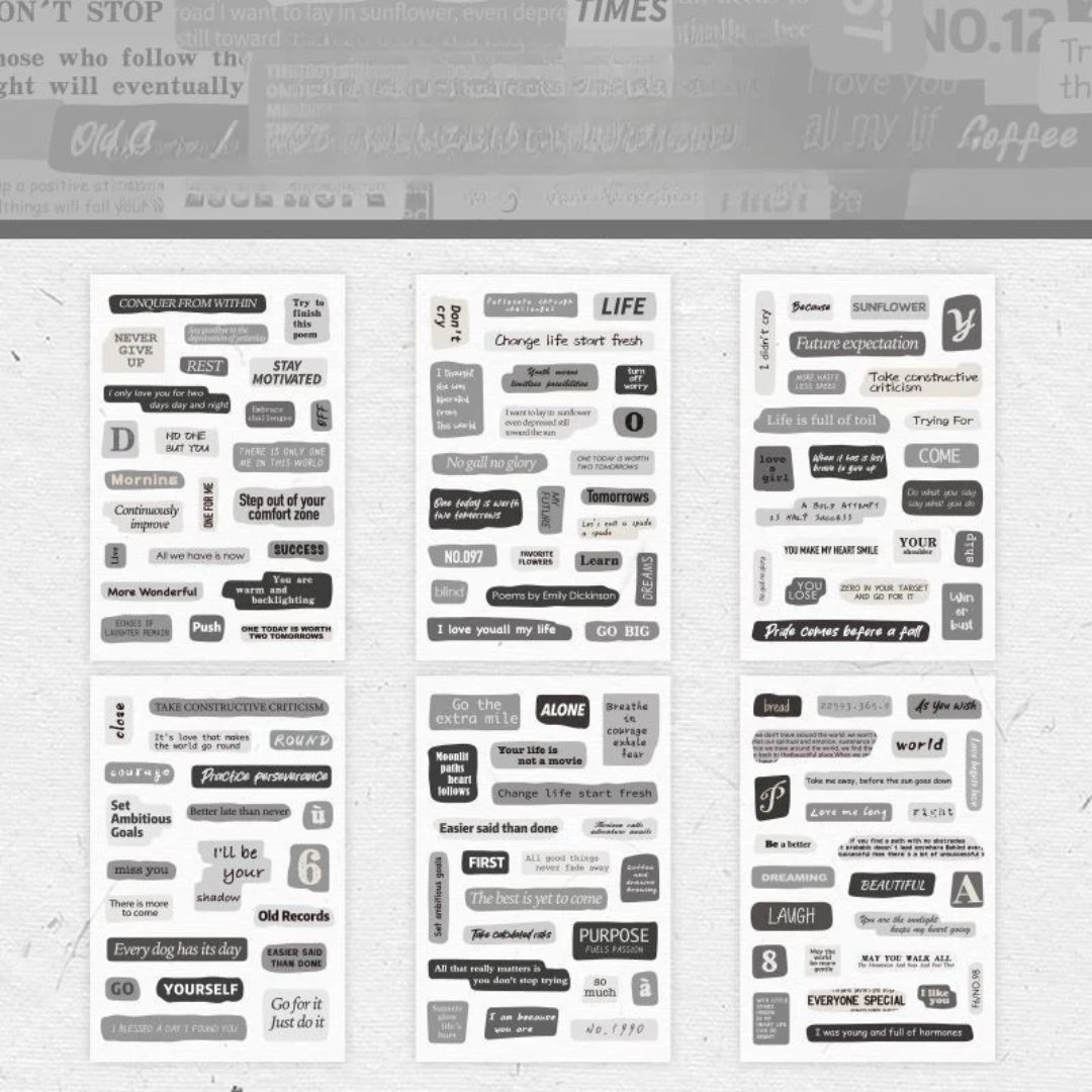6 Sheets Motivational Quotes Sticker