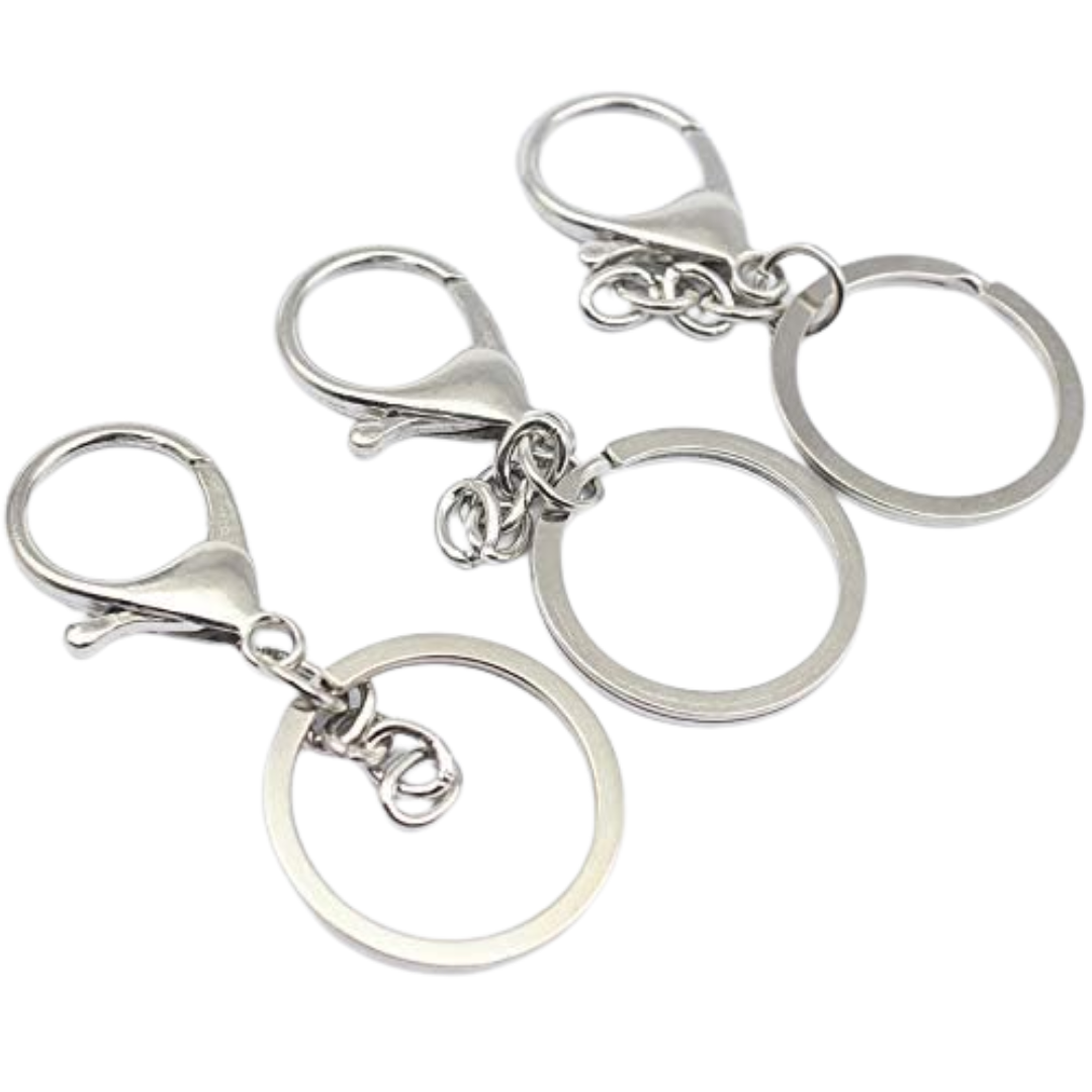 12 Pc Keychain Ring with Lobster Claw Clasp