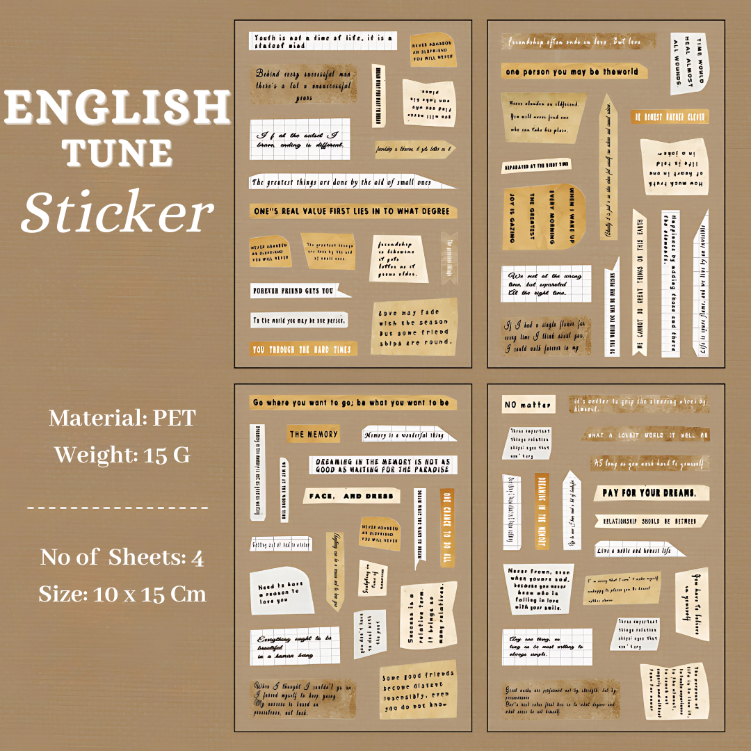 Word, Quotes Sticker 4 Sheet
