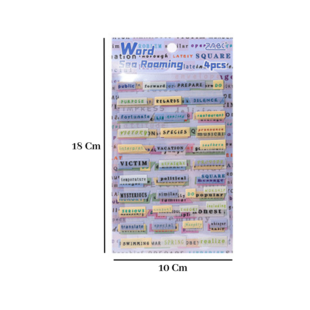 Word, Quotes Sticker 4 Sheet