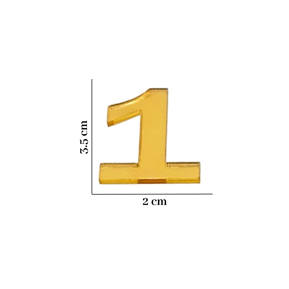 Acrylic Golden Clock Number, 1 to 12