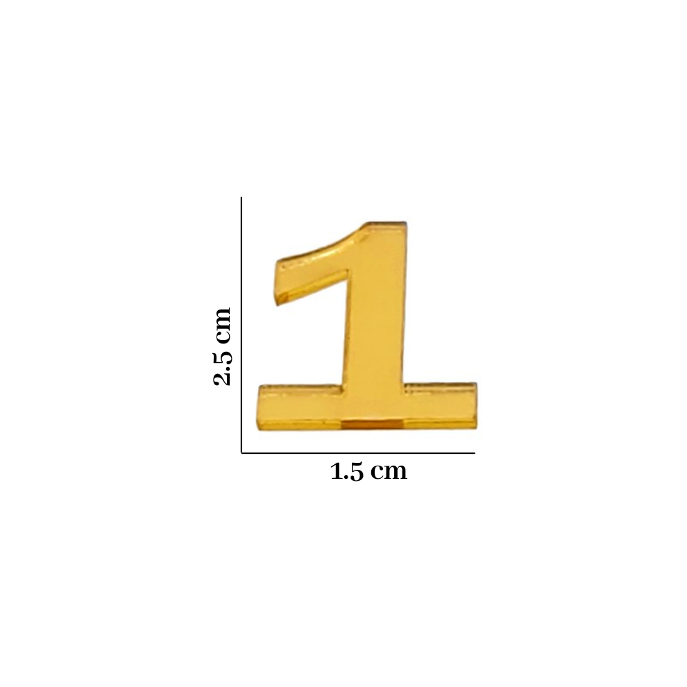 Acrylic Golden Clock Number, 1 to 12
