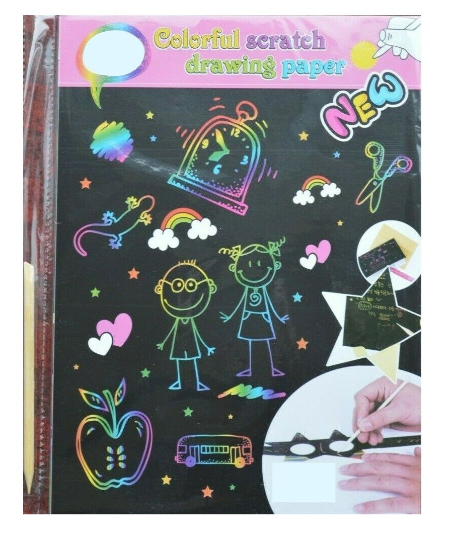 Rainbow Scratch Art Paper Card 10 Sheets