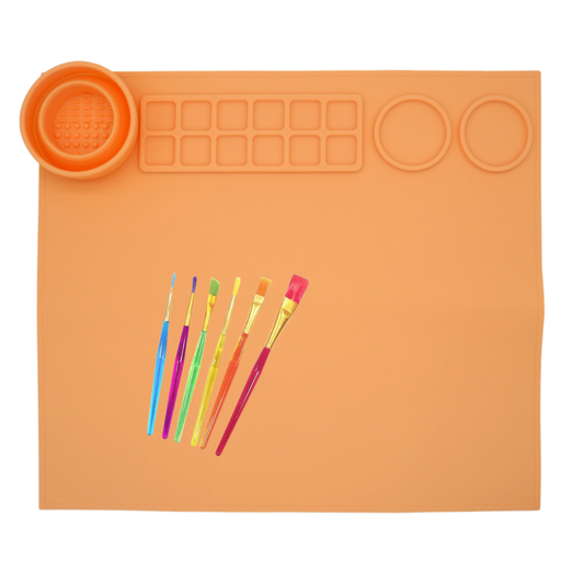 Silicone Paint Mat with Brush